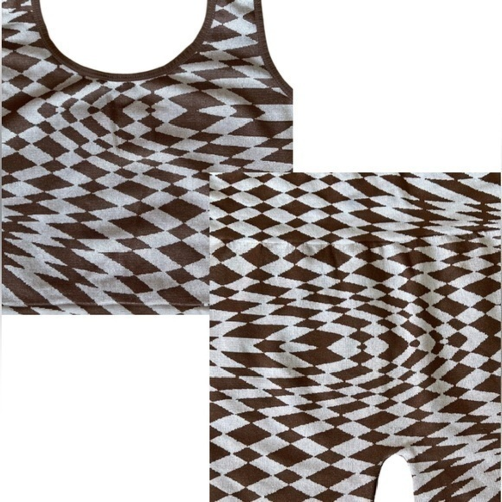 2 Piece Sports Tank Bra and High‎ Rise Bike Shorts Set L/XL